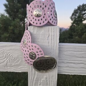 ATTENTION PINK LADIES!GENUINE LEATHER BELT